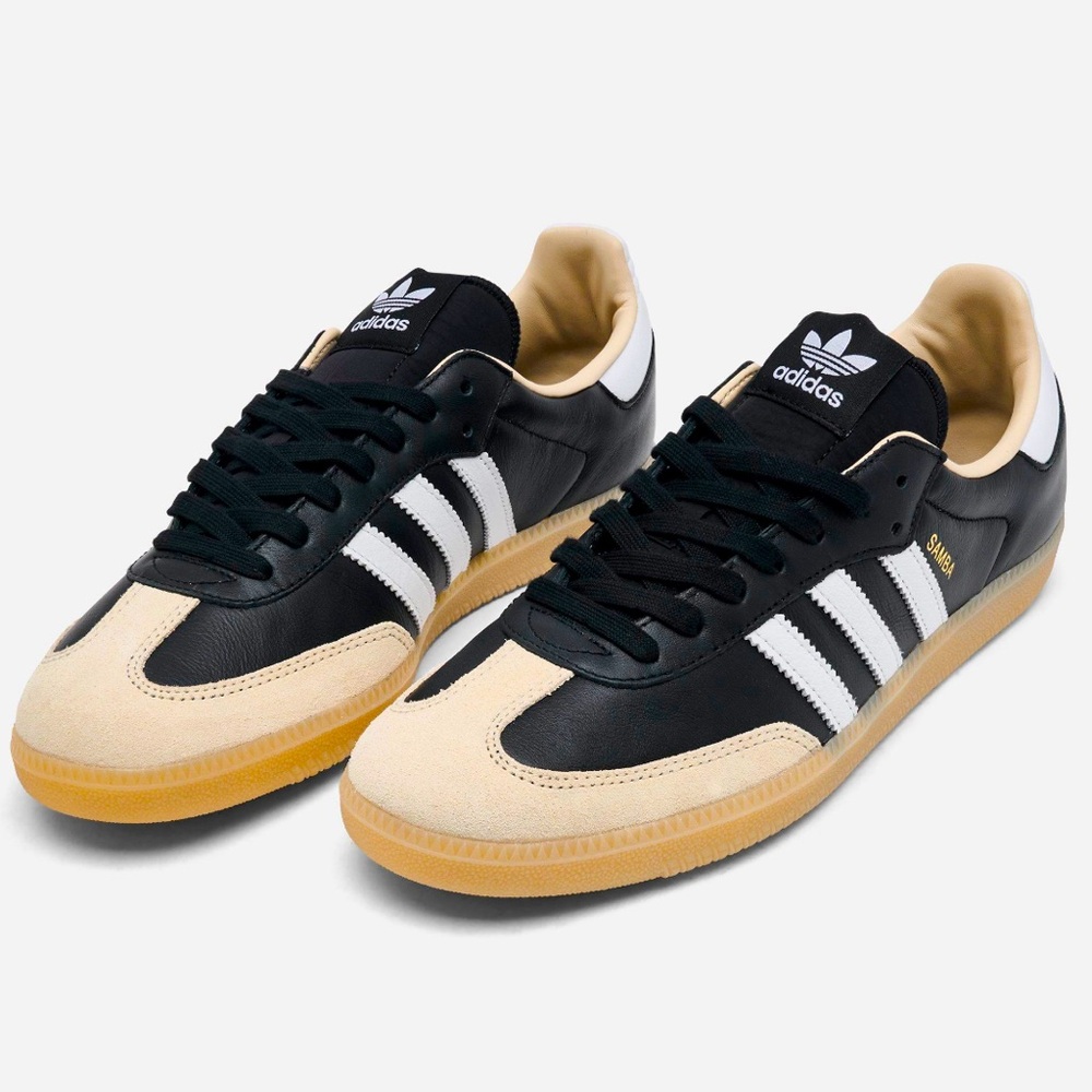 🖤🤍 ADIDAS SAMBA BLACK OFF WHITE LEATHER 🖤🤍